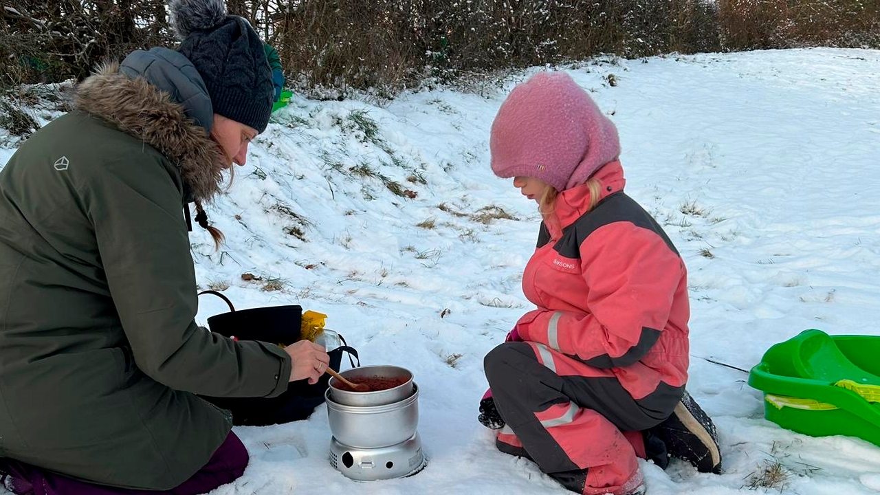 Trangia med børn. Tag med på legeplads / kælkebakke